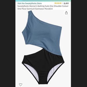 Sweaty Rocks one shoulder cutout mono mini swimsuit